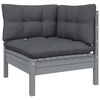 vidaXL 6-tlg. Garten-Lounge-Set mit Kissen Grau Kiefernholz