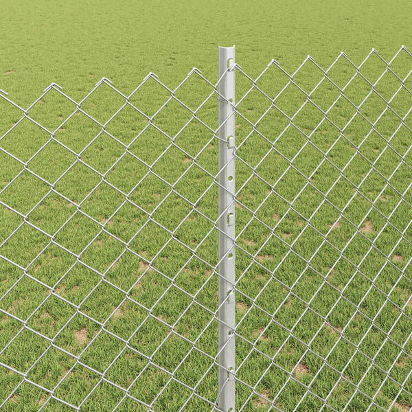 vidaXL Zaun mit Pfosten Silber 1,6 x 10 m Stahl