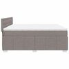 vidaXL Boxspringbett mit Matratze Taupe 200x200 cm Stoff