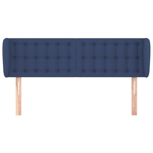 vidaXL Kopfteil mit Ohren Blau 147x23x78/88 cm Stoff