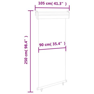 vidaXL Balkon-Seitenmarkise 105x250 cm Grau