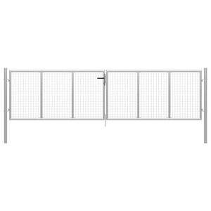 vidaXL Gartentor verzinkter Stahl 400 x 100 cm Silber
