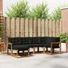 vidaXL Outdoor-Sofagarnitur mit Kissen 6 pcs Nat&uuml;rlich und Schwarz