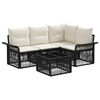 vidaXL Gartensofa-set 5 stk. Schwarz Poly-Rattan