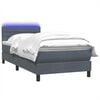 vidaXL Boxspringbett mit Matratze & LED Dunkelgrau 80x220 cm Samt