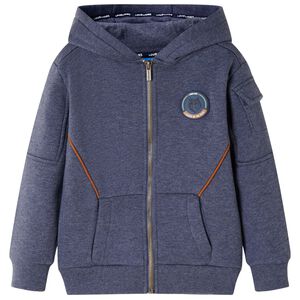 Kinder-Kapuzenpullover mit Rei&szlig;verschluss Dunkelblau Melange 92