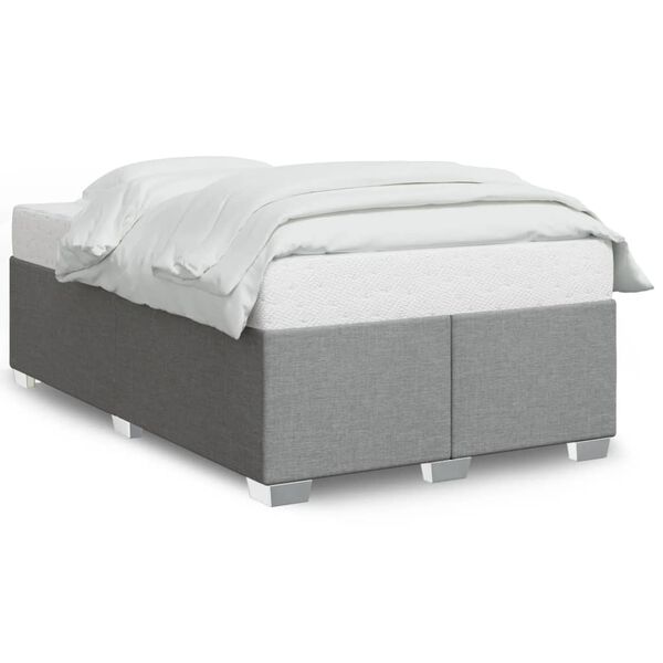 vidaXL Bettgestell ohne Matratze Hellgrau 120x200 cm Stoff