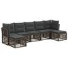 vidaXL Gartensofa-set 7 stk. Grau Poly-Rattan