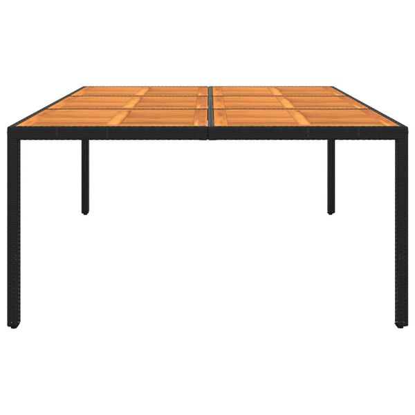 vidaXL Gartentisch 200x150x75 cm Akazienholz und Poly Rattan Schwarz