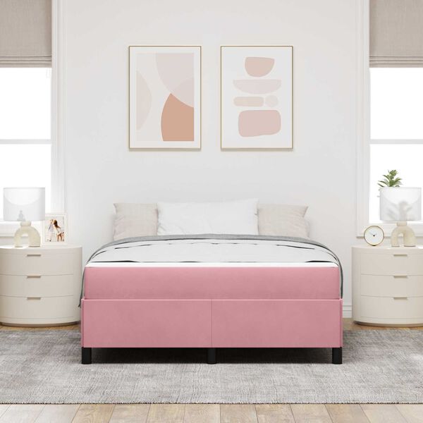 vidaXL Bettrahmen mit Matratze Rosa 160 x 200 cm Stoff