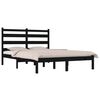 vidaXL Massivholzbett Schwarz Kiefer 200x200 cm