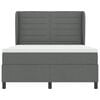 vidaXL Boxspringbett mit Matratze Dunkelgrau 140 x 200 cm Stoff