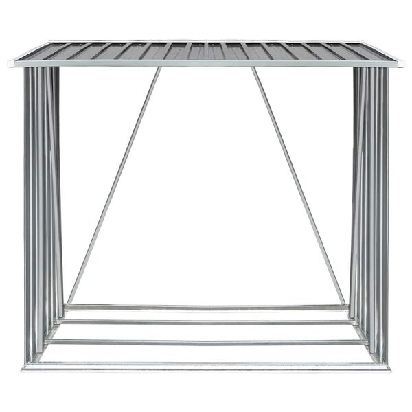 vidaXL Brennholzlager Verzinkter Stahl 163 x 83 x 154 cm Grau