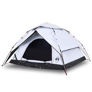 vidaXL Kuppel-Campingzelt 5 Personen Wei&szlig; Verdunkelt Quick Release