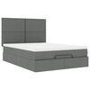 vidaXL Ottoman-Bett mit Matratze Dunkelgrau 140x200 cm Stoff