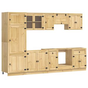 vidaXL Schrank SKI 9 stk. Honigbraun Massives Kiefernholz