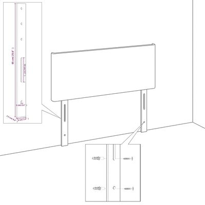 vidaXL Kopfteil mit Ohren Hellgrau 83x16x118/128 cm Samt