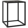 vidaXL Couchtisch Schwarz mit Schwarzem Glas in Marmor-Optik 40x40x50