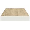 vidaXL Schweberegal Eichen-Optik und Wei&szlig; 60x23,5x3,8 cm MDF