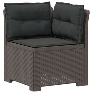 vidaXL 1-Sitzer Garten-Sofa mit Kissen Rattan-Look PP Hellgrau