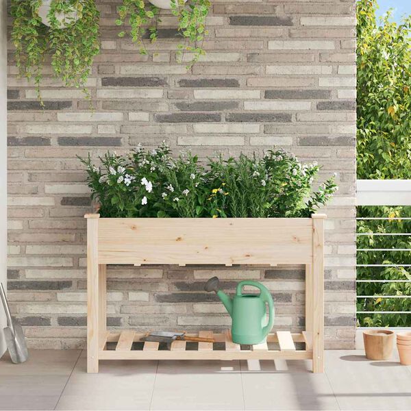 vidaXL Garten-Pflanzgef&auml;&szlig; mit Regal Beige 115 x 59 x 76,5 cm
