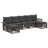 vidaXL Gartensofa-set 7 stk. Grau Poly-Rattan