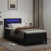 vidaXL Boxspringbett mit Matratze Schwarz 90 x 200 cm Kunstleder