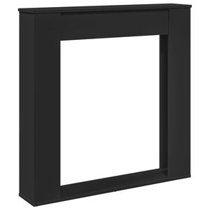 vidaXL Kaminumrandung Schwarz 100x20x100 cm Holzwerkstoff