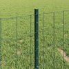 vidaXL Zaun mit Pfosten Gr&uuml;n 0,4 x 50 m Stahl und PVC