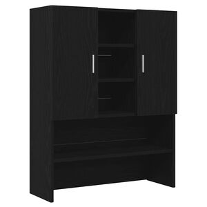 vidaXL Waschmaschinenschrank Schwarz Eichen-Optik 70,5x25,5x90 cm