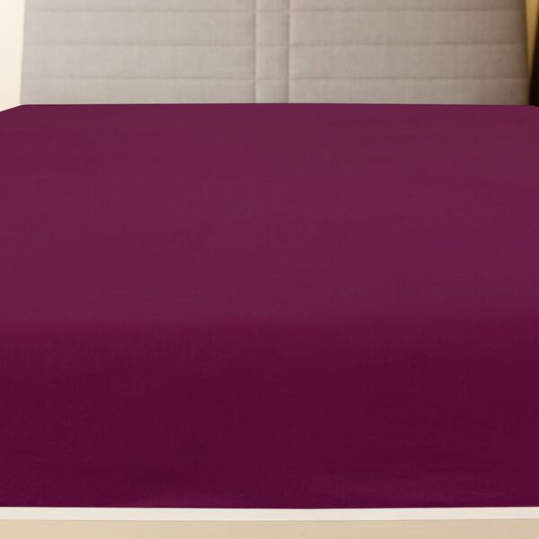 vidaXL Spannbettlaken Jersey Bordeauxrot 160x200 cm Baumwolle