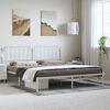 vidaXL Bettgestell mit Kopfteil Metall Wei&szlig; 193x203 cm