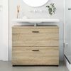 vidaXL Badezimmerschrank mit Schubladen Sonoma-Eiche 76,5 x 35 x 64 cm