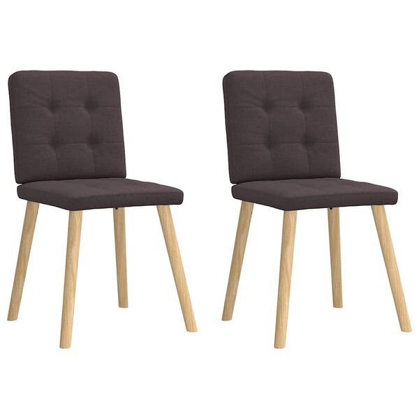 vidaXL Esszimmerst&uuml;hle 2 Stk. Dunkelbraun Stoff