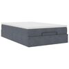 vidaXL Ottoman-Bett mit Matratze Dunkelgrau 120x190 cm Samt