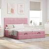 vidaXL Ottoman-Bett mit Matratzen Rosa 200x200 cm Samt