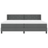 vidaXL Boxspringbett mit Matratze mit Matratze Dunkelgrau 200 x 200 cm