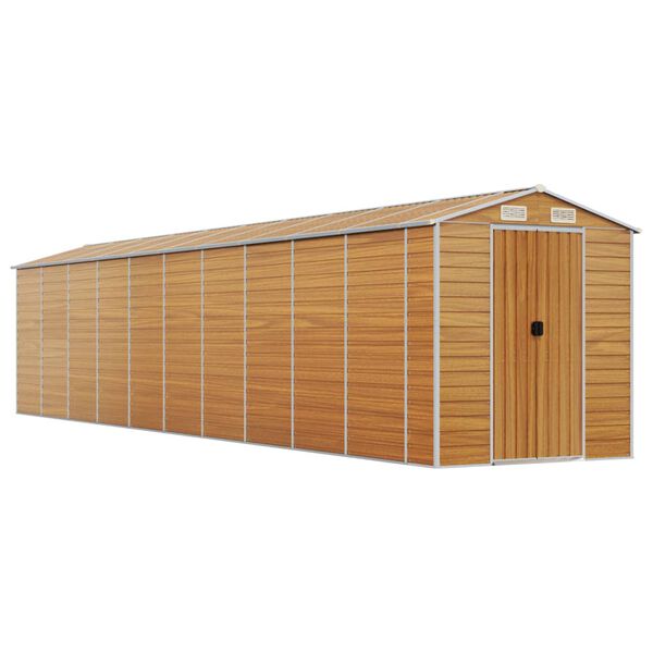 vidaXL Ger&auml;tehaus Hellbraun 191x895x198 cm Verzinkter Stahl