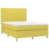 vidaXL Boxspringbett mit Matratze & LED Gr&uuml;n 140x200 cm Stoff