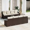 vidaXL Sofa Set mit Kissen 7 pcs Braun und Creme Poly-Rattan