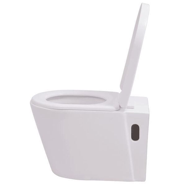 vidaXL H&auml;nge-Toilette mit Einbau-Sp&uuml;lkasten Keramik Wei&szlig;