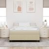 vidaXL Boxspringbett Hellgrau und Wei&szlig; 160 x 200 cm Cordstoff