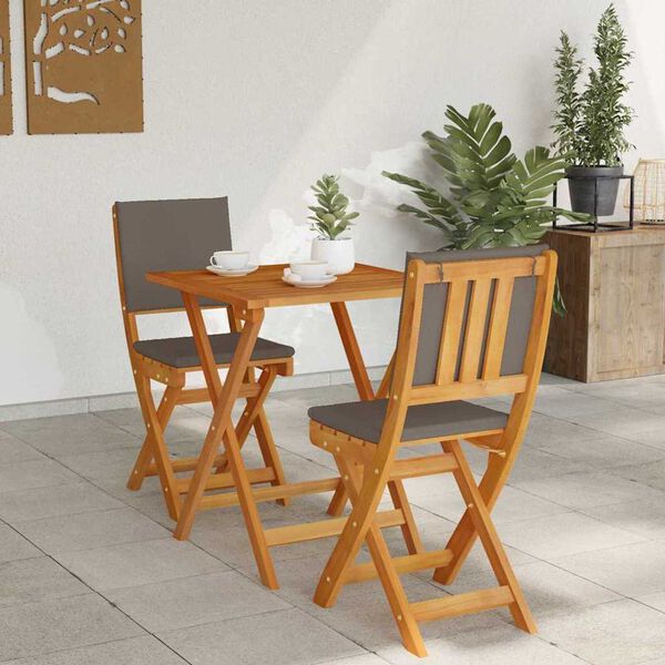 vidaXL Bistrogarnitur mit Kissen 3 pcs &Ouml;l-Natur Massivholz Akazie
