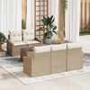 vidaXL Sofa Set mit Kissen 6 pcs Beige und Creme Poly-Rattan