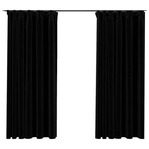 vidaXL Verdunkelungsvorh&auml;nge Haken Leinenoptik 2Stk. Schwarz 140x175cm