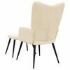 vidaXL Relaxsessel mit Hocker Creme Stoff