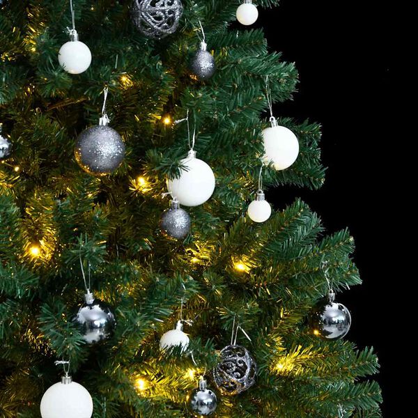 vidaXL K&uuml;nstlicher Weihnachtsbaum Klappbar 300 LEDs & Kugeln 180 cm