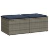 vidaXL 2-tlg. Garten-Sofagarnitur mit Kissen Grau Poly Rattan Akazie
