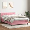 vidaXL Boxspringbett mit Matratze & LED Rosa 160x210 cm Samt