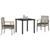 vidaXL Garten Essgruppe 3 pcs Grau Poly-Rattan